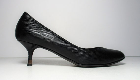 Vintage Pumps, Fendi Heels, Shoes, Black Lizard-E… - image 4