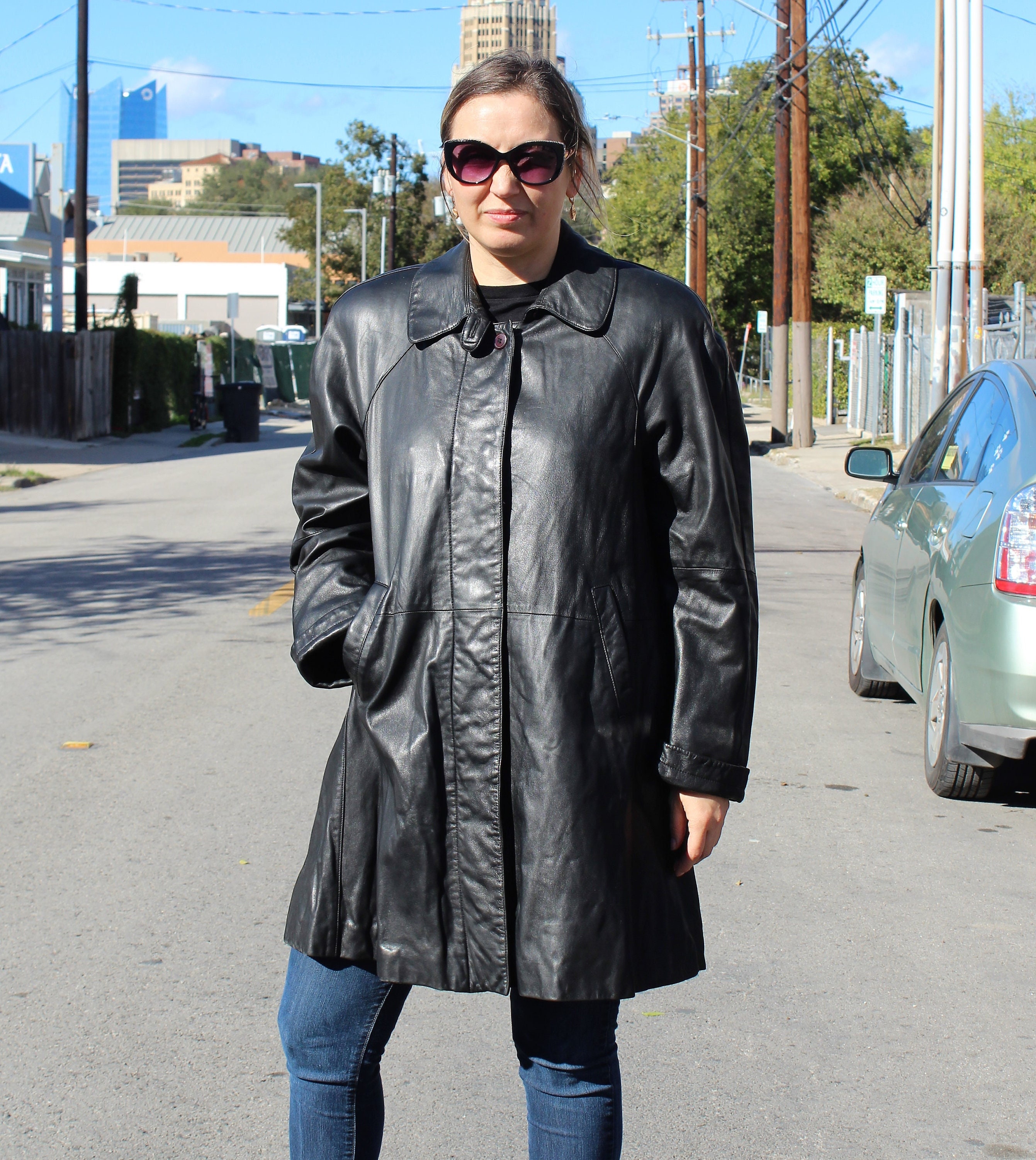 Vintage 1980s Andrew Marc Black Leather Coat Medium Women - Etsy