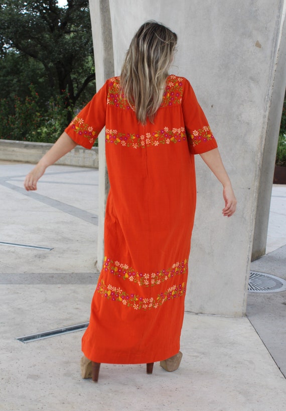 Mexican Dress, Vintage 60s/70s, M/L, Kaftan Dress… - image 5