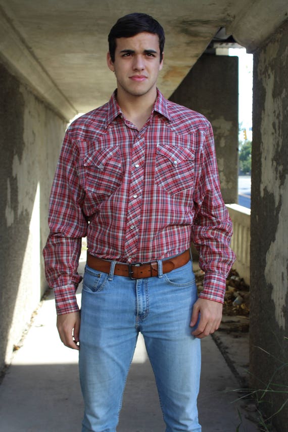 Western Shirt, Vintage H Bar C California Ranchwear, Pearl Snap