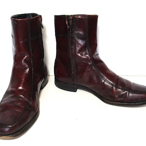 Vintage 1980s Florsheim Cordovan Leather Ankle Boots - Men&#39;s Size 10 1/2 D