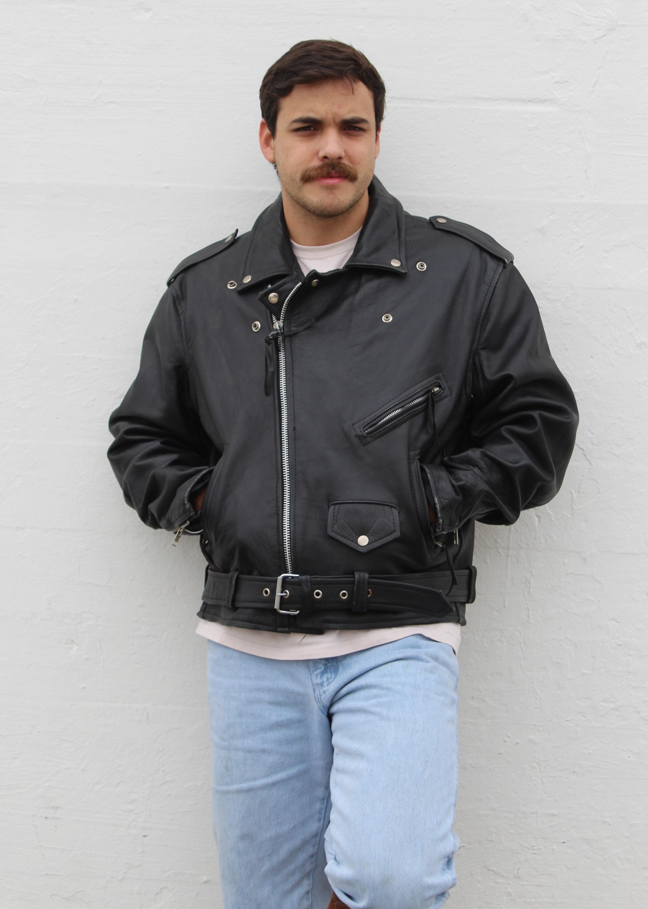 ジャケット・アウター 90s vintage ramb Leather blouson BLK M Vintage 90s Leather Biker Jacket, Punk Rocker Style (XL/2XL) - Etsy
