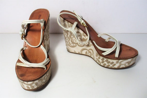 Vintage Miu Miu Prada Platform Sandals, 37.5, Str… - image 1