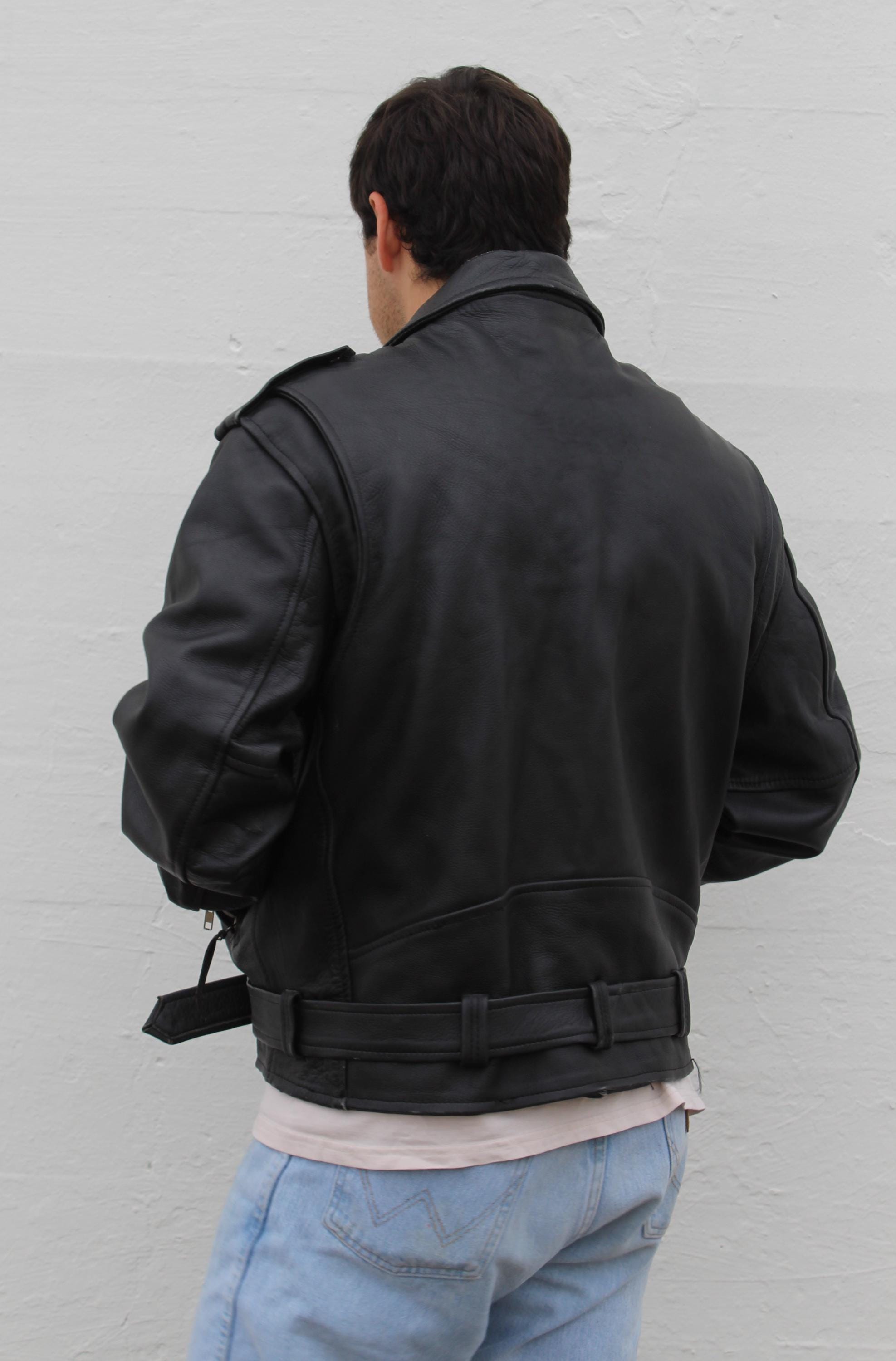 Vintage 90s Leather Biker Jacket, Punk Rocker Style (XL/2XL) - Etsy