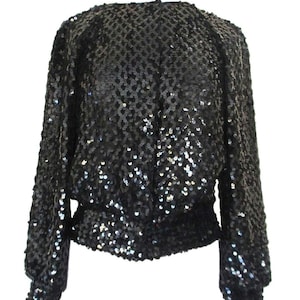 Vintage Julie Duroche Sequin Jacket, Evening Wrap, Size 4 Women