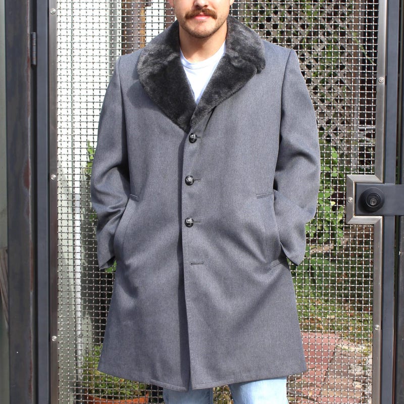 Men Peacoat With Fur Collar - Coat With Fur Collar main image 0