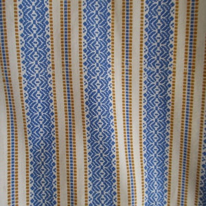 Vintage 1970s Shirt, Montgomery Ward, Blue White Mustard Cotton Blend, No Iron, M 15/15.5 Mens image 6