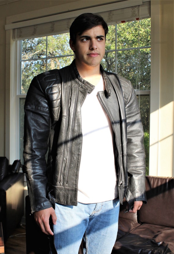 Leather jacket streetwear top