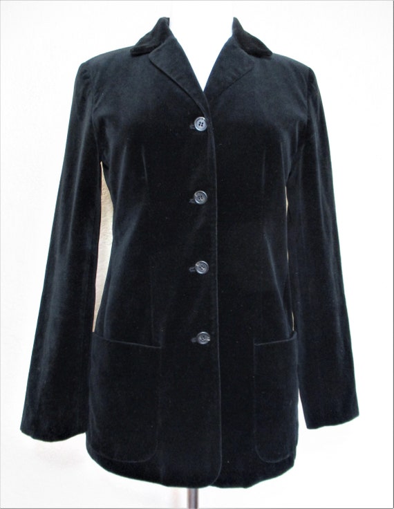 Black Velvet Blazer, Vintage J. Crew Velvet Jacket