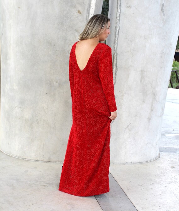 Long Sleeve Maxi Dress, Vintage Victor Costa Even… - image 3