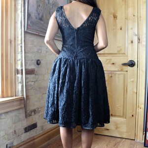 Vintage 1980s Joseph Tricot Fit and Flare Corset Dress, 50s Style, Size 34 Women image 4