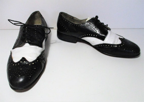 Vintage 1980s Giorgio Brutini Spectator Shoes 80s Style Black | Etsy