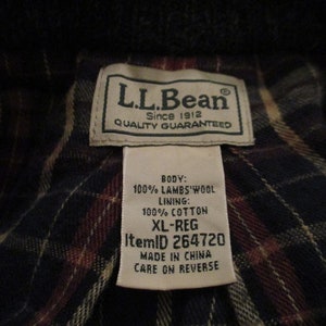 Vintage L.L. Bean Cardigan Sweater, XL Men, Gray Lambswool, Flannel Lining, Slouchy Grandpa Style image 8