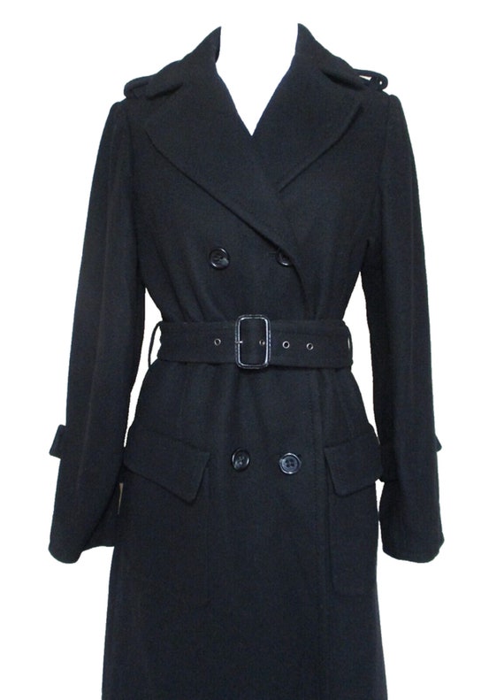 Vintage Trench Coat, BCBGMaxAzria, S/M Women, Bla… - image 4