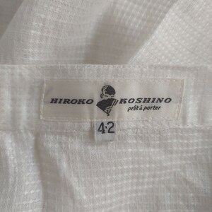 Wrap Around Skirt, Vintage 1990s Hiroko Koshino, 42 Women, off white linen blend midi image 10