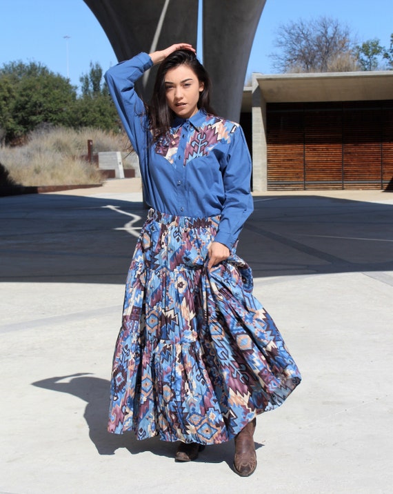 Vintage Skirt ⭐︎Desert ⭐︎Cowboy ⭐︎Cactus｜ファッション