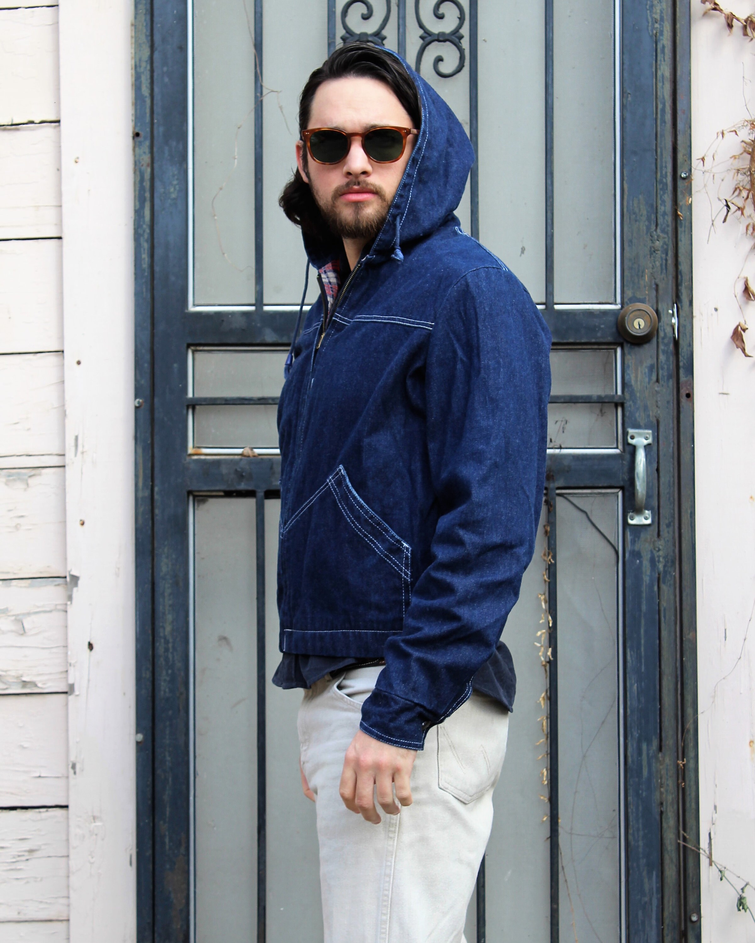 Buy 70s Denim Jacket, Vintage 1970s Sandherst Denim Hoodie, Zip 