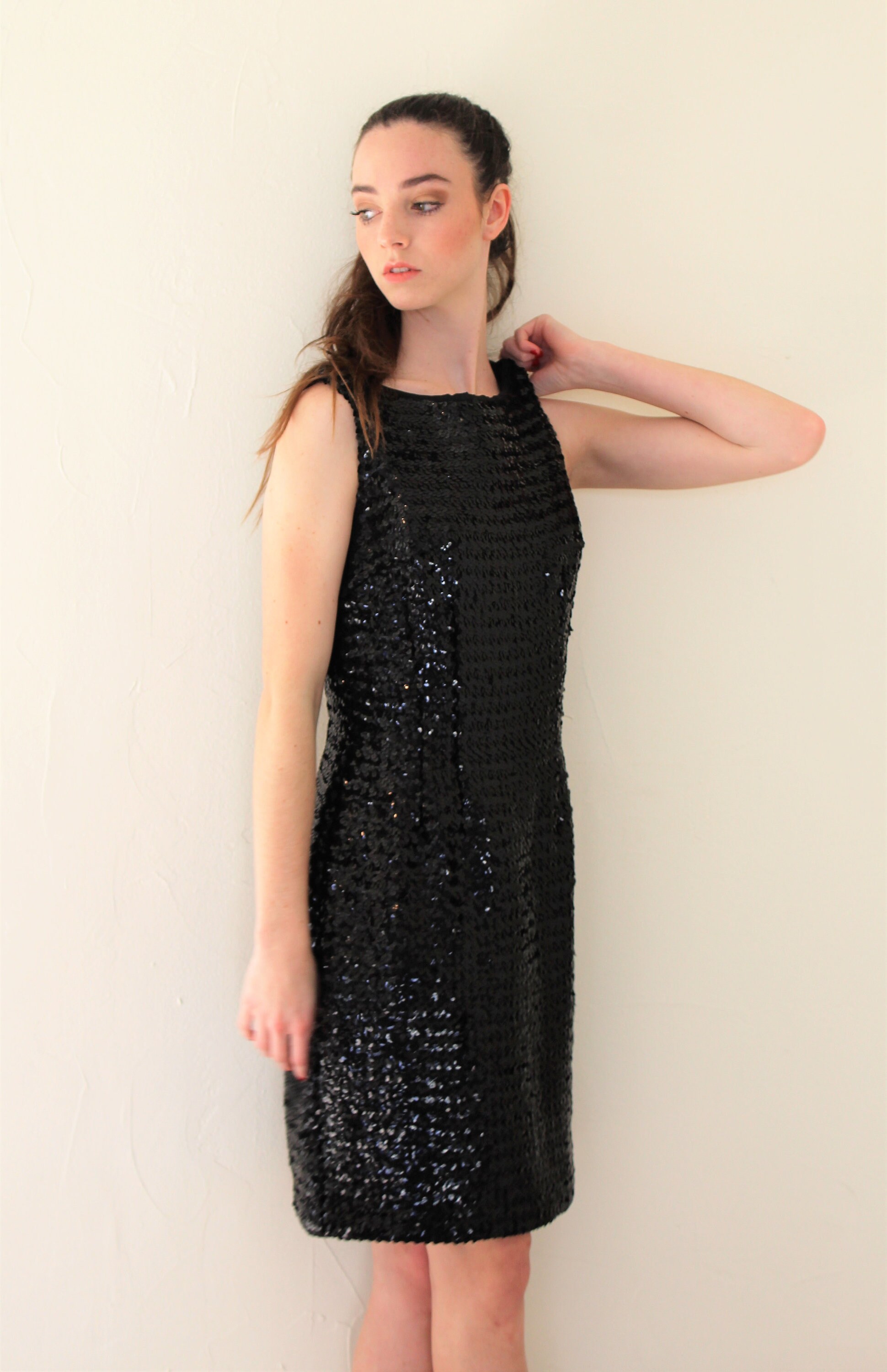 Black Sequin Dress, Vintage 1950s Parade New York Sheath Dress, Small  Women, Silk Pinup - Etsy Israel