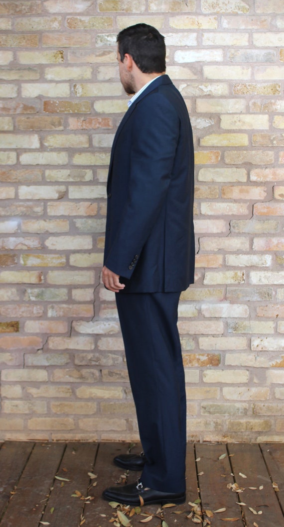 スーツ Vintage Y2K LONNER Japan DB Wool Suit M Vintage Y2K Lanvin Wool Suit: Two Button Navy Blend, 42R - Etsy