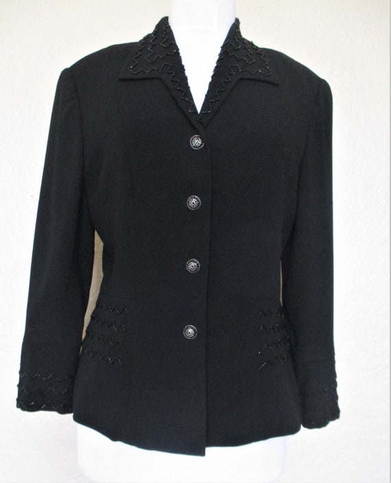 Zelda Jacket, Vintage 1990s Evening Jacket, Black 