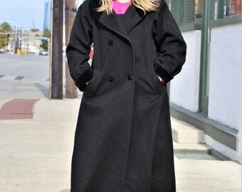 black midi coat womens