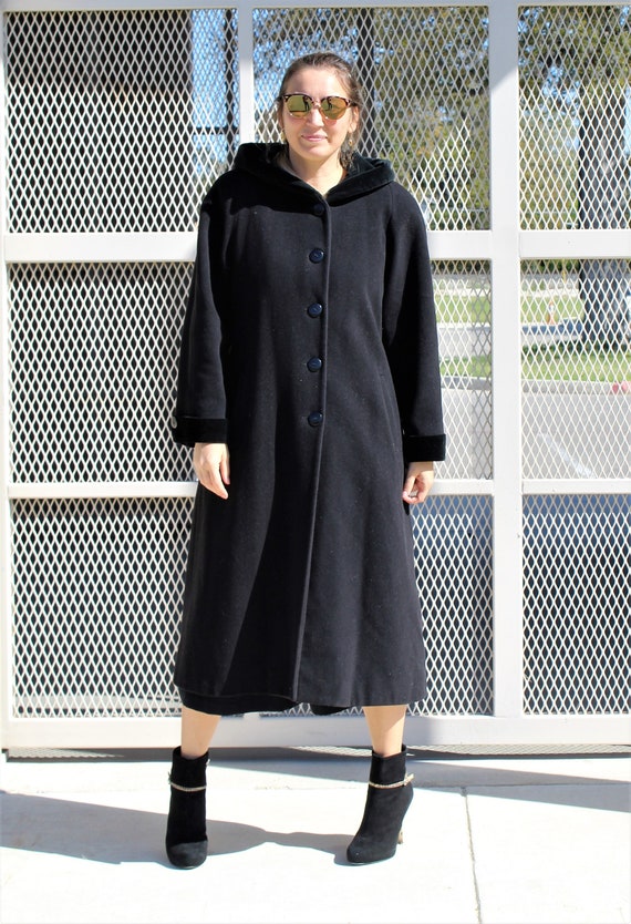 Hoodie Coat, Vintage 1990s Forecaster Black Coat, 