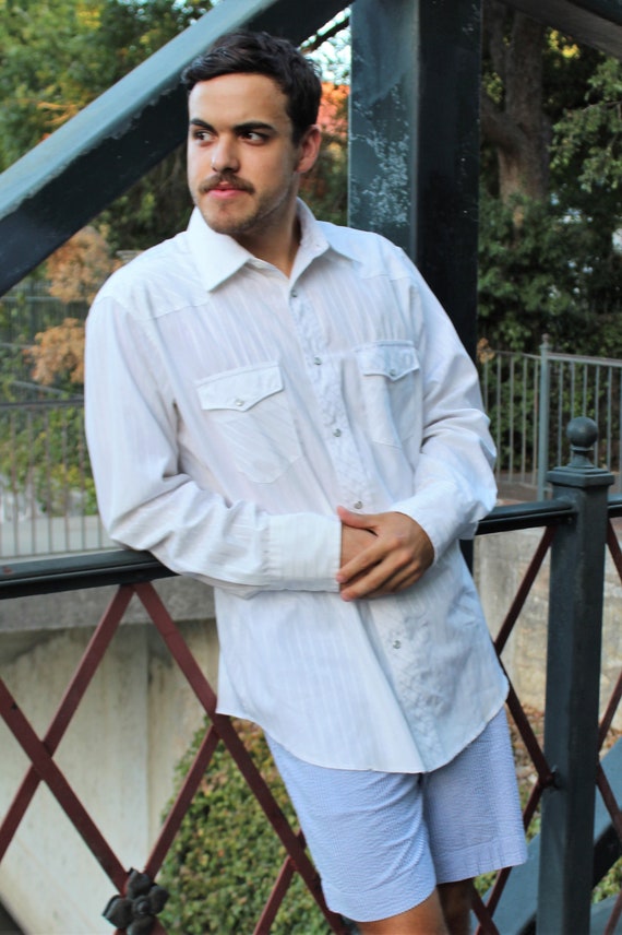 Vintage 1990s Wrangler Western Shirt, Large Men, … - image 8