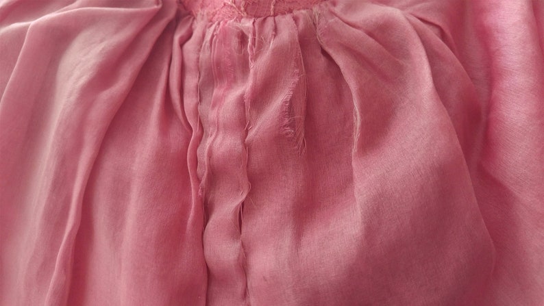 Organza Dress, Vintage 1950s Pink Dress, 50s Pink Lace, Garden Party, XS Women image 9