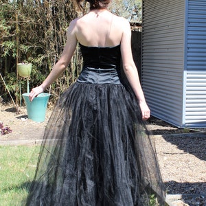 Gothic Wedding Dress, Vintage 1980s Loralie, Black Tulle Dress, black wedding gown, XS/S Women image 5