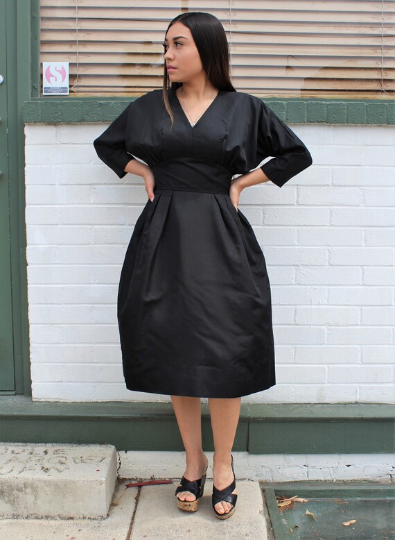 Vintage 1950s Lord & Taylor Fifth Avenue Black Dre