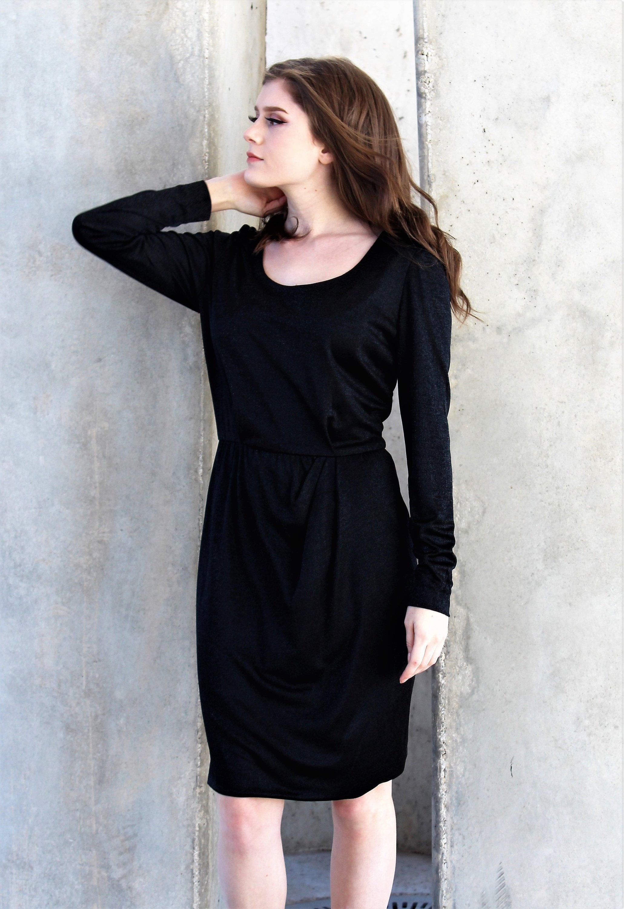 Long Sleeve Black Dress Long Sleeve Black Dress Women Etsy