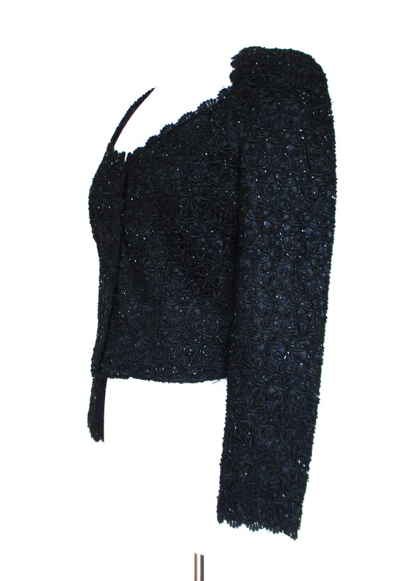 Beaded Jacket, Vintage 1980s, Carmen Marc Valvo, … - image 3