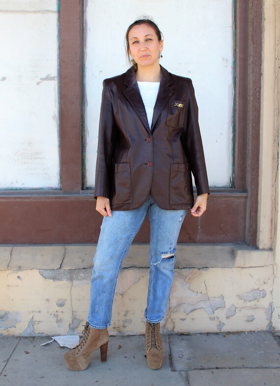 Vintage 1970s Etienne Aigner Leather Jacket, Blaze