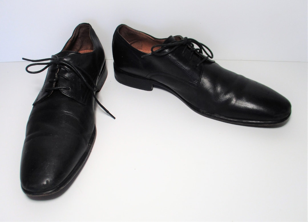 Vintage 80s Saks Fifth Avenue Shoes, Black Leather Oxfords, Dress