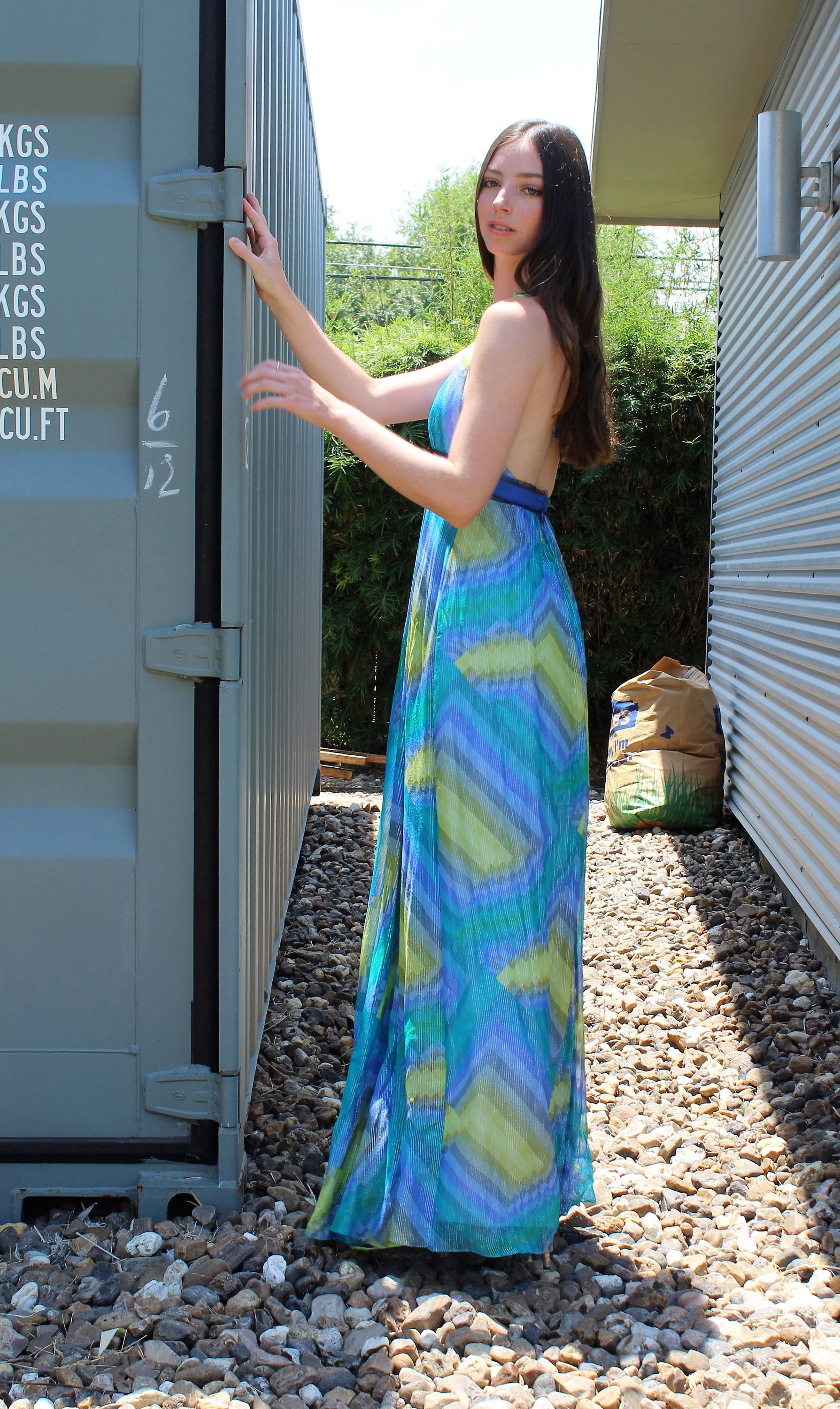 Empire Waist Dress, Vintage BCBG Max Azria, Halter Maxi Empire Waist Dress, Vintage BCBG Max Azria, Halter Maxi