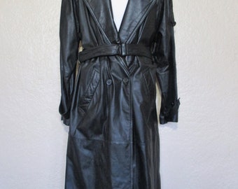 Leather Trench Coat - Etsy