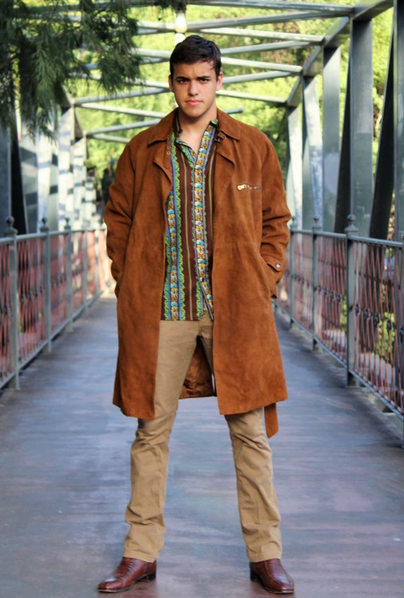 Brown Suede | Paul Stuart, Sz 40, Coat With Pockets, Trench Coat, Trench Coat Men, Stylish Jacket, Suede Coat, Coat With Belt, Belted Trench Brown Suede | Paul Stuart, Sz 40, Coat With Pockets, Trench Coat, Trench Coat Men, Stylish Jacket, Suede Coat, Coat With Belt, Belted Trench