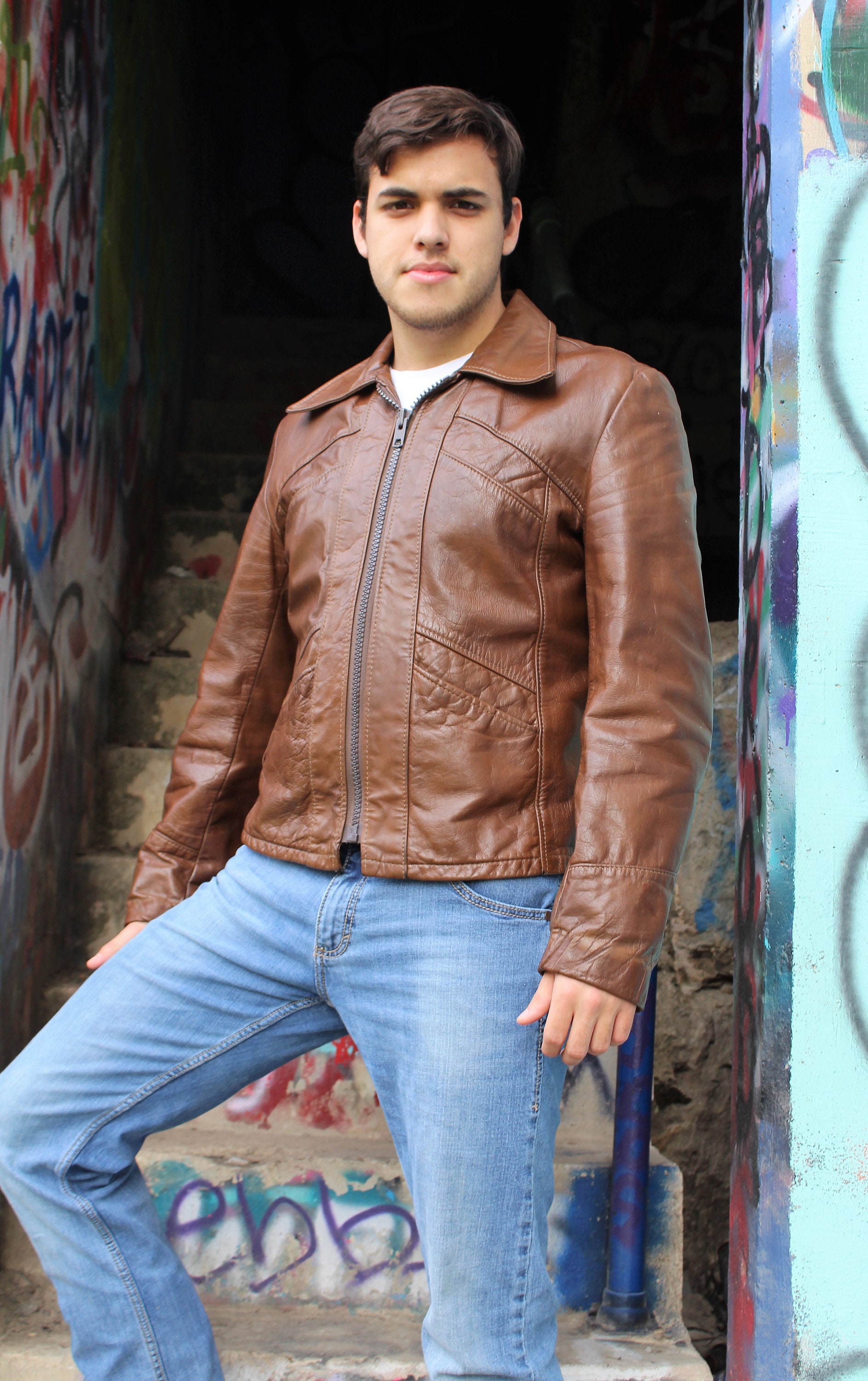 1970s Leather Jacket - Etsy