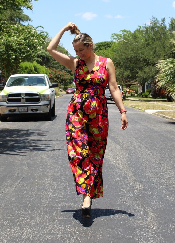 Hawaiian Dress, Medium Women, Tropical Dress, Floral Print