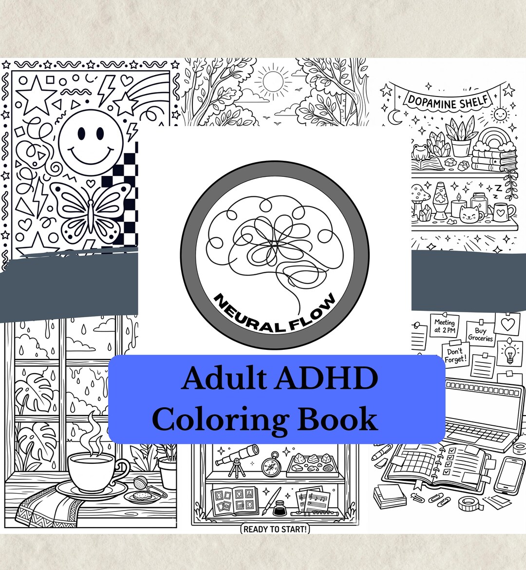 ADHD Adult Coloring Book, Bold Patterns, Stress Relief (digital ...