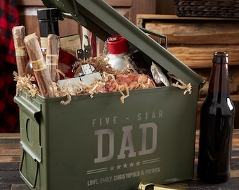 Caja de municiones personalizada Five Star Dad, regalos para el Día del Padre, regalos para él, regalos para papá, regalos para hombres, regalos personalizados para papá