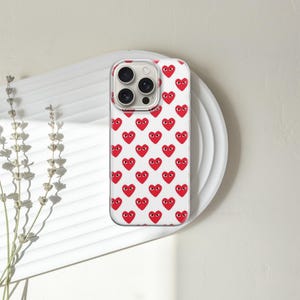 Hjärtliknande telefonskal Comme Des Garçons för iPhone 17 Pro Max, 16e, 15, 14, 13 och Samsung S26 Ultra, S25 FE, A57, A56, Pixel 10, 9A bild 7