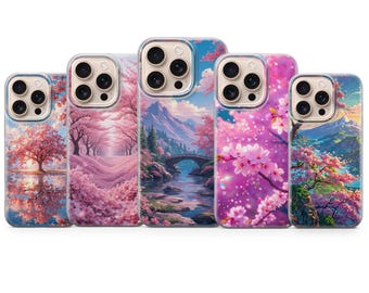 Cherry Blossom Phone Cover Beautiful Phone Case for iPhone 17 Pro Max, 16e, 15, 14, 13 & Samsung S26 Ultra,S25 FE, A57,A56, Pixel 10, 9A