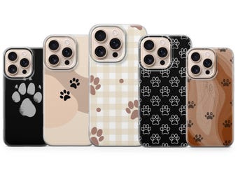 Dog Paw Print Phone Case Dog Lover Cover for iPhone 17 Pro Max, 16e, 15, 14, 13 & Samsung S26 Ultra,S25 FE, A57,A56, Pixel 10, 9A