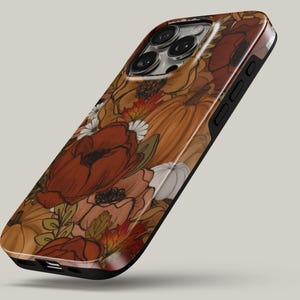 Retro Pumpkin Phone Case Autumn Fall TOUGH Cover for iPhone 17 Pro Max, 16e, 15, 14, 13 & Samsung S26 Ultra, S25 FE, A57, A56, Pixel 10, 9A