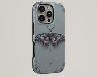 Moth Phone Case Insect TOUGH Cover for iPhone 17 Pro Max, 16e, 15, 14, 13 & Samsung S26 Ultra, S25 FE, A57, A56, Pixel 10, 9A