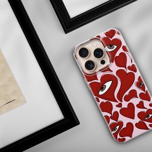 Hjärtliknande telefonskal Comme Des Garçons för iPhone 17 Pro Max, 16e, 15, 14, 13 och Samsung S26 Ultra, S25 FE, A57, A56, Pixel 10, 9A bild 10