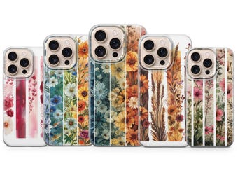 Charm Flowers Phone Cover Floral Summer Phone Case for iPhone 17 Pro Max, 16e, 15, 14, 13 & Samsung S26 Ultra,S25 FE, A57,A56, Pixel 10, 9A