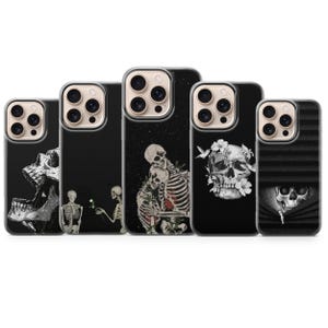 Skull Skeleton Phone Cover Bones Phone Case for iPhone 17 Pro Max, 16e, 15, 14, 13 & Samsung S26 Ultra,S25 FE, A57,A56, Pixel 10, 9A
