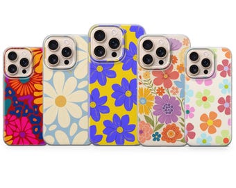 Groovy Flower Phone Cover Floral Phone Case for iPhone 17 Pro Max, 16e, 15, 14, 13 & Samsung S26 Ultra,S25 FE, A57,A56, Pixel 10, 9A
